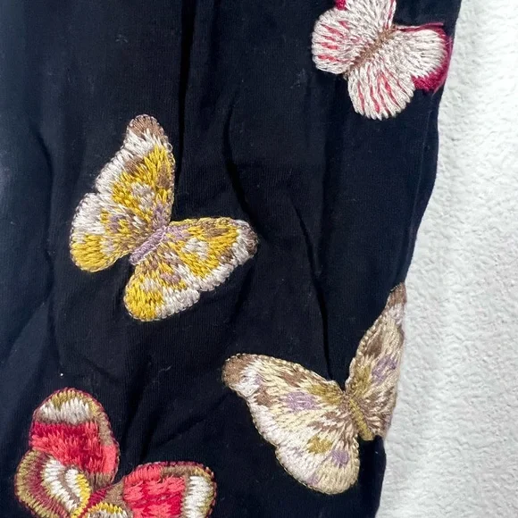 Johnny Was JW Los Angeles Multicolor Butterfly Embroidered Leggings Size M - Picture 2 of 3